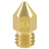 0,8mm MK8 Dyse for feks Creality, Tevo, Prusa, Anet m/flere